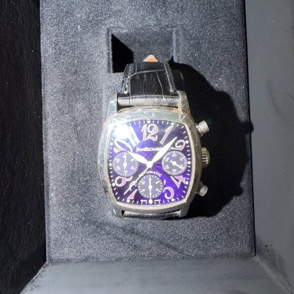 Jean Richard TV screen Chronograph Automatic Watch Purple Color 25mm Swiss Made - Picture 3 of 12